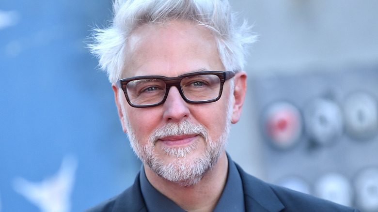 James Gunn seen in close-up at a red carpet event