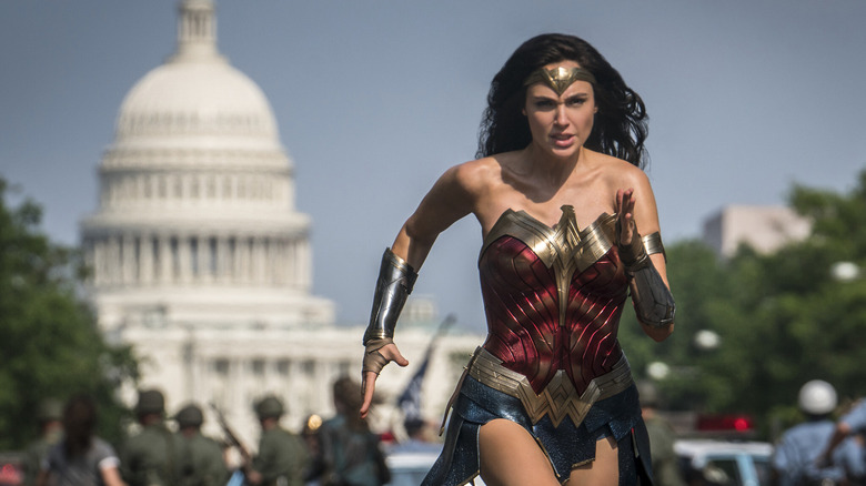 Wonder Woman running from Capitol