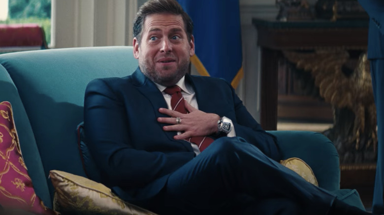 Jonah Hill smiling in Don't Look Up