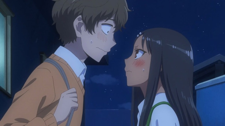 Hayase Nagatoro and Naoto Hachioji blushing