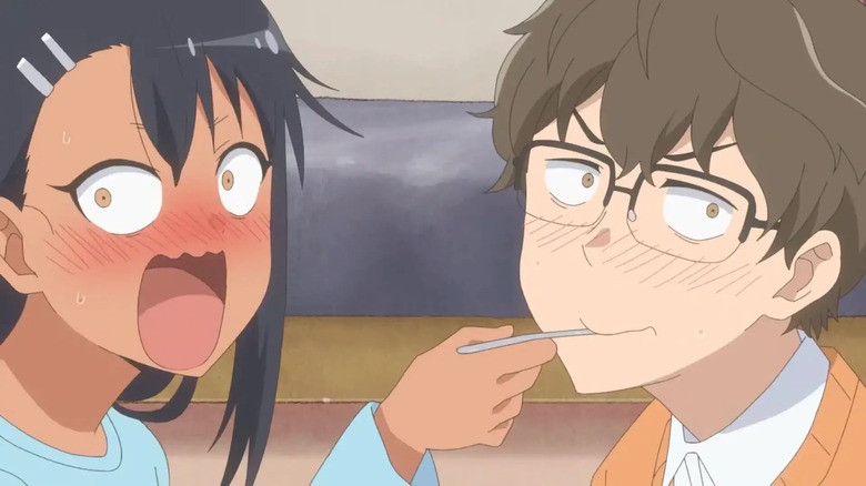 Hayase Nagatoro feeding Naoto Hachioji