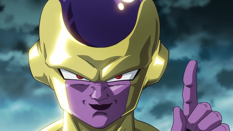 Golden Frieza pointing upward