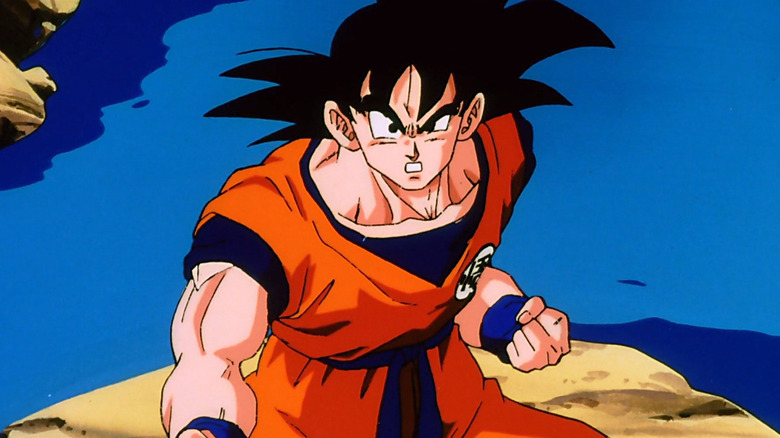 Goku getting ready to fight