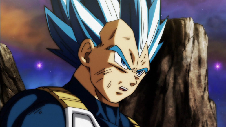 Vegeta looks on angrily