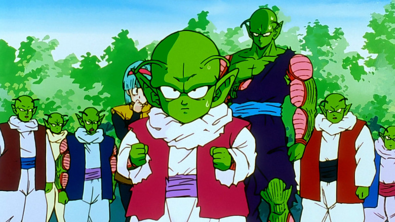 The Namekians look on angrily