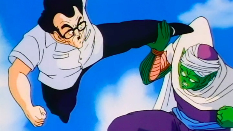 Piccolo catches Hero's kick