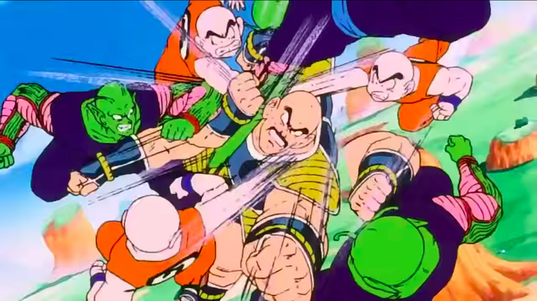 Krillins and Piccolos fight Nappa