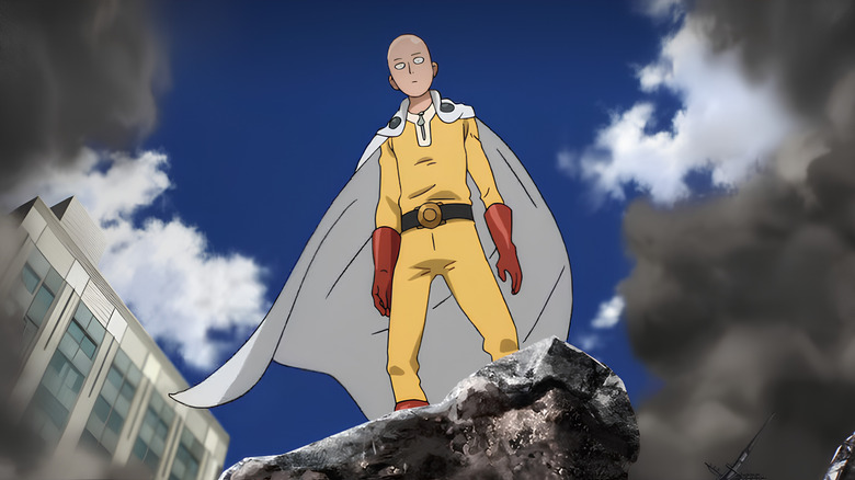 Saitama stares down blankly