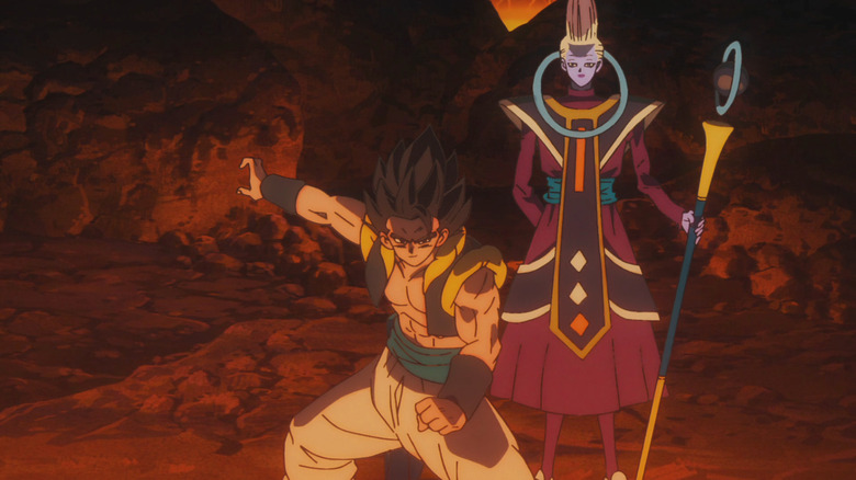 Gogeta posing next to Whis