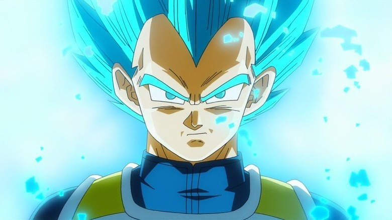 Vegeta glowing blue hair