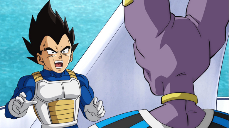 Vegeta looks aghast at Beerus