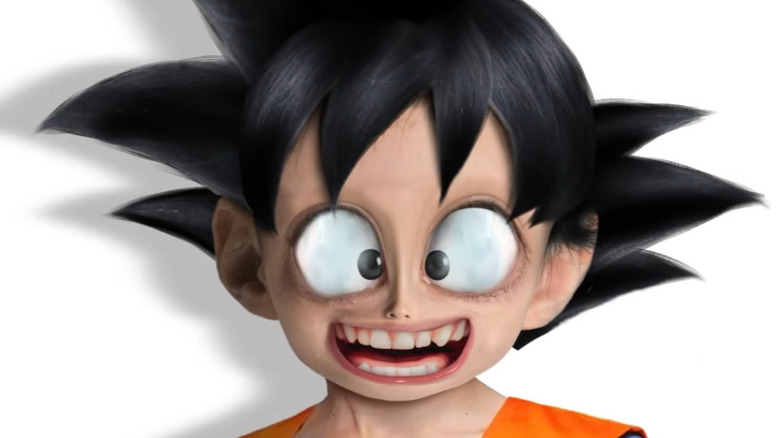 Creepy Goku grinning