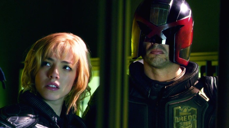 Dredd and Anderson staring