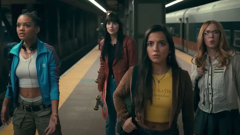 Cassie and girls on subway