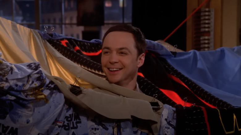 Sheldon in a tent fort 