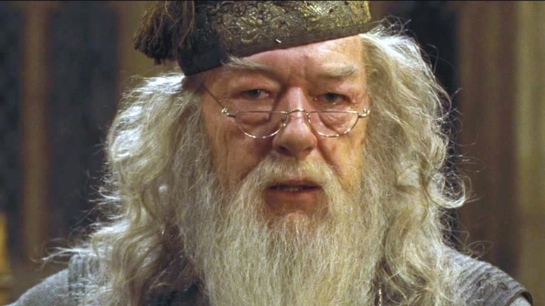 Albus Dumbledore scowling