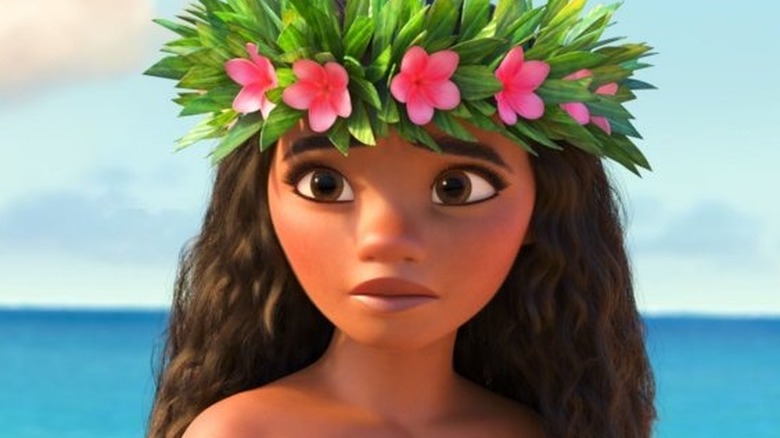 Moana with a flower crown