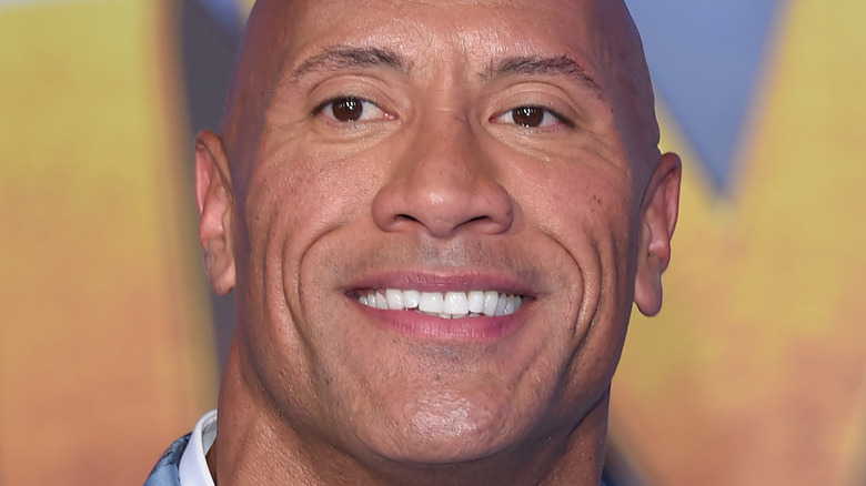 Dwayne Johnson at Jumanji event smiling