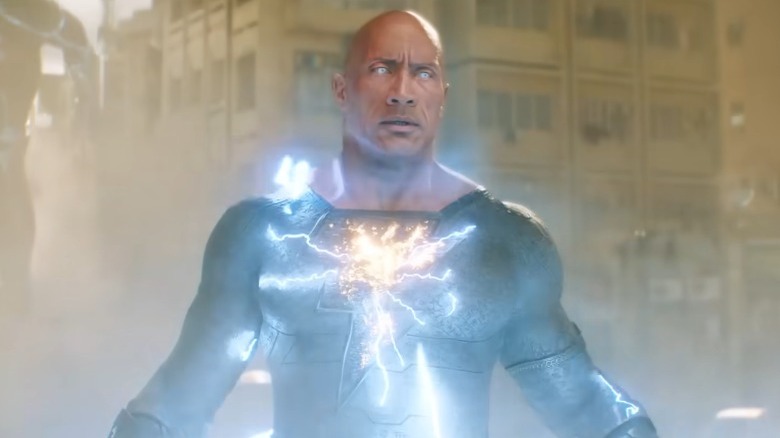 Black Adam using his powers