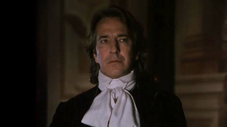 Alan Rickman in dark hallway