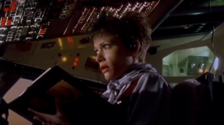 Lauren Holly worried in cockpit