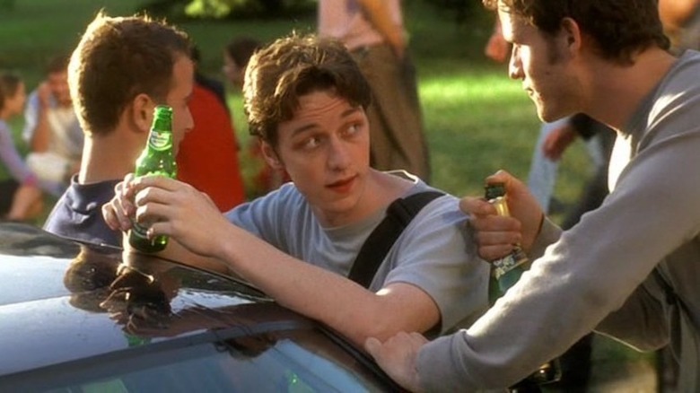 James McAvoy holds a beer