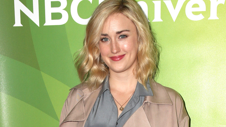 Ashley Johnson smiles