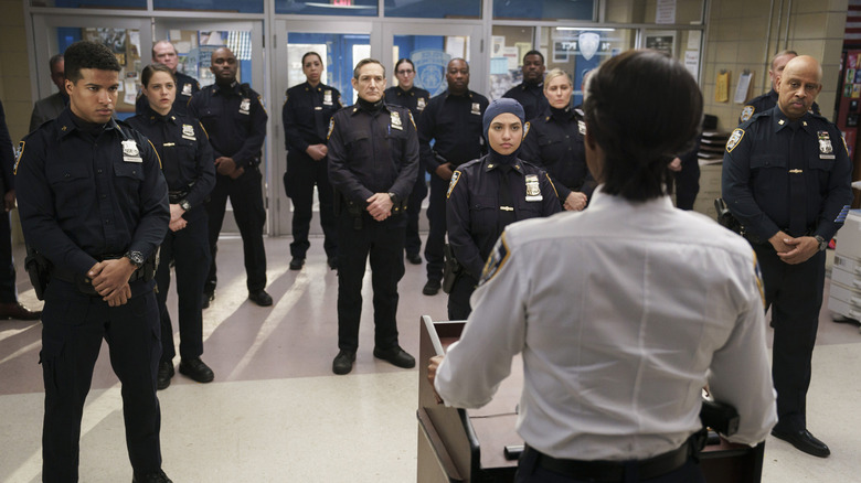 Regina Haywood speaks to the precinct