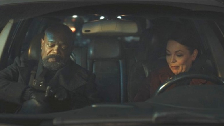 Nick Fury and Sonya in car