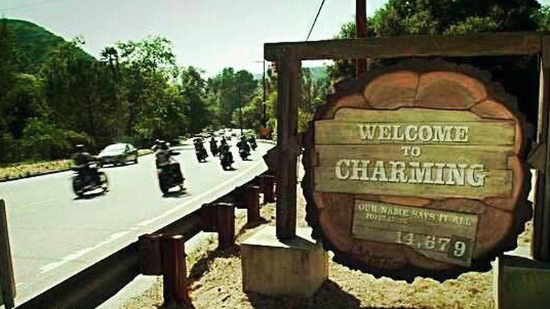 Town sign on the highway