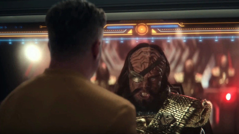 Pike communicates with Captain Garkon