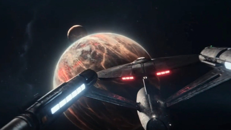 The Enterprise approaches a planet