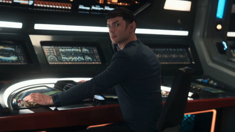 Spock sits at his station