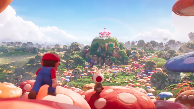 Mario enters the Mushroom Kingdom