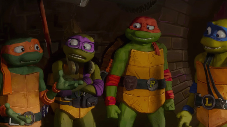 The turtles talking about the humans