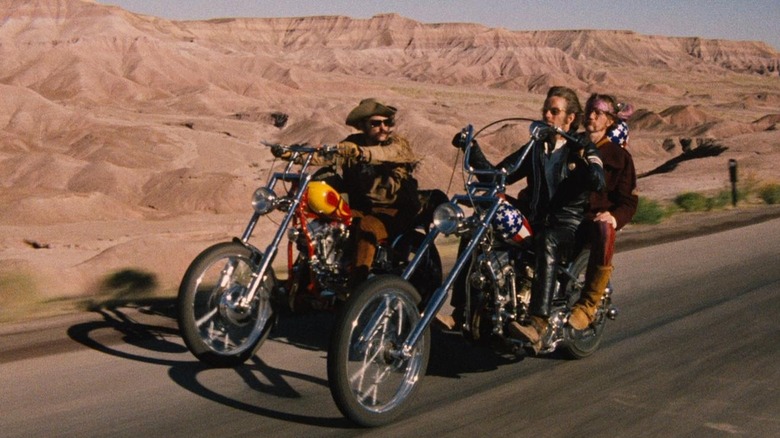 Easy Rider cast riding bikes