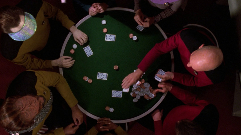 Picard plays poker with crew 