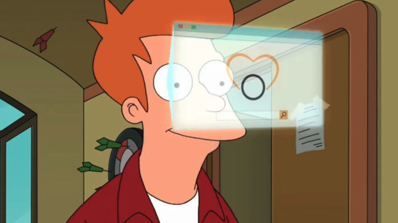 Fry looks at the Momazon screen