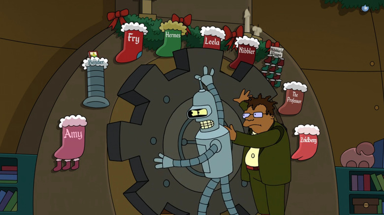 Bender and Hermes closing door