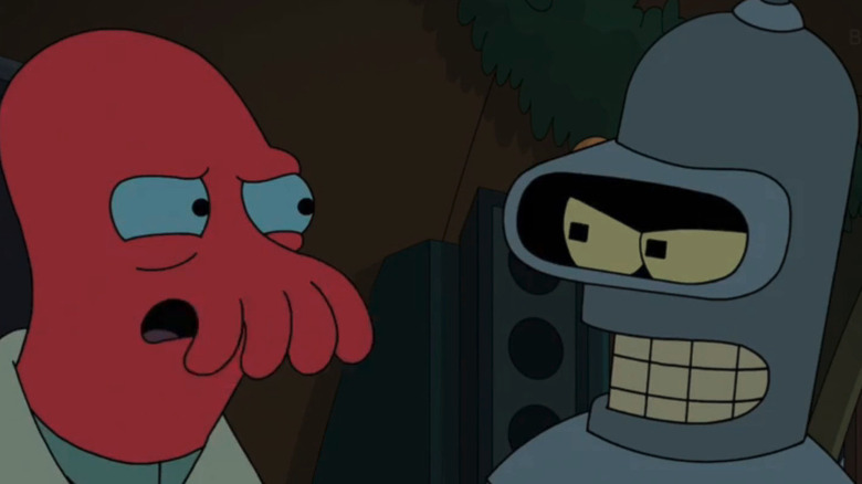 Zoidberg and Bender argue