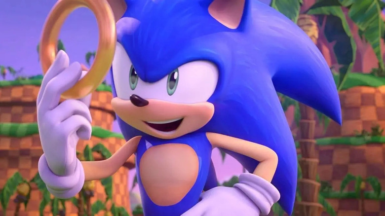 Sonic holding a golden ring