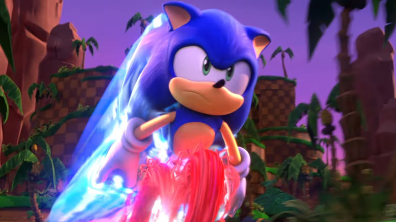 Sonic dashing through first level