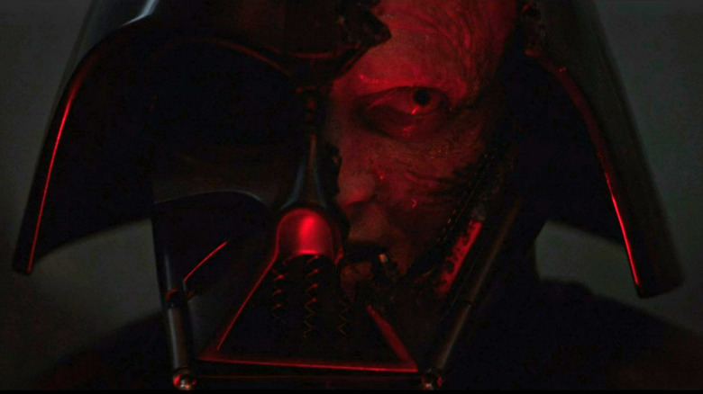 Darth Vader in a broken helmet