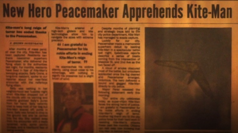 Newspaper clipping of Kite-Man