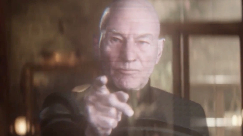 A hologram of a picard points