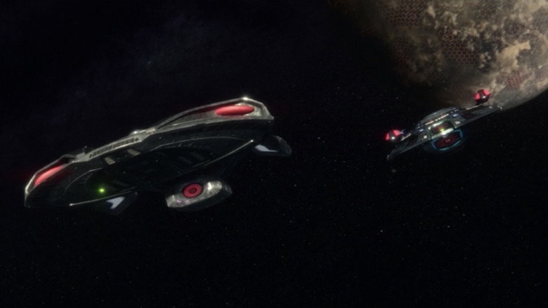 Two starships leave Earth Star Trek