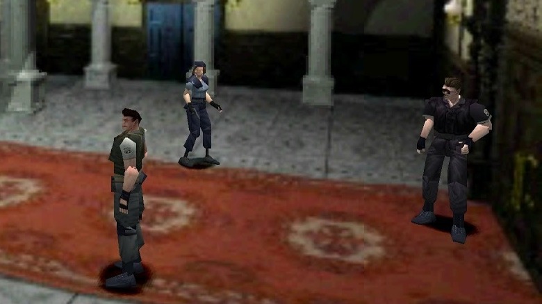 Chris and Jill and Wesker in the Resident Evil Mansion