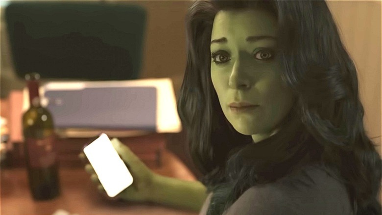 She-Hulk holding her phone