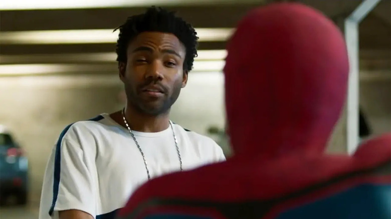 Glover as Aaron Davis facing Spider-Man in "Homecoming"