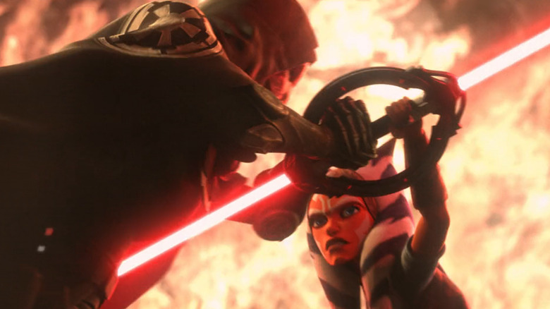 Ahsoka grabbing Inquisitor's lightsaber